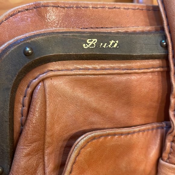 Buti Genuine leather brown bag made in Italy vintage RARE - Picture 7 of 10